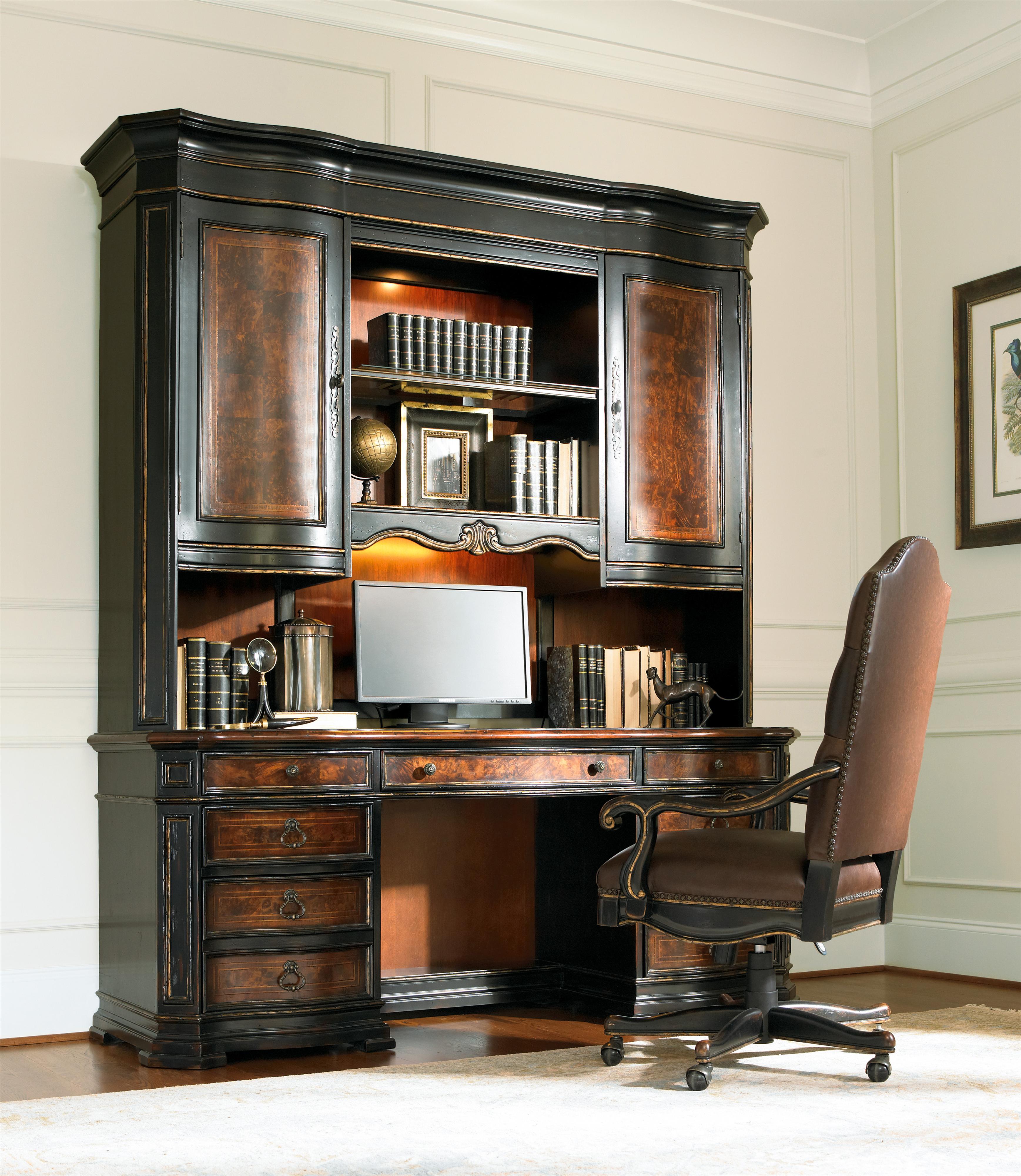 Hooker Furniture Grandover Computer Credenza with Locking File Drawer